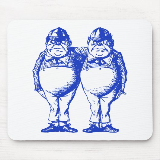 Tweedle Dee en Tweedle Dum Inked Blue Muismat (Voorkant)