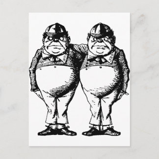 Tweedle Dee en Tweedle Dum Inked Briefkaart