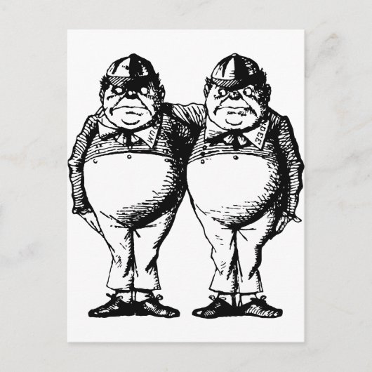 Tweedle Dee en Tweedle Dum Inked Briefkaart (Voorkant)