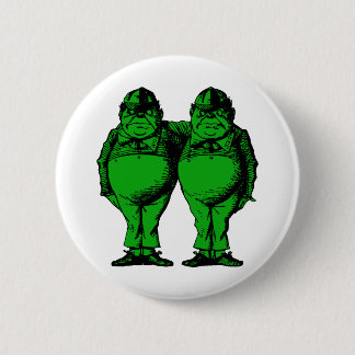 Tweedle Dee en Tweedle Dum Inked Green Fill Ronde Button 5,7 Cm