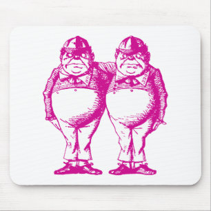 Tweedle Dee en Tweedle Dum Inked Pink Muismat