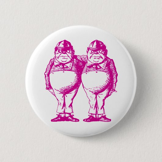 Tweedle Dee en Tweedle Dum Inked Pink Ronde Button 5,7 Cm (Voorkant)