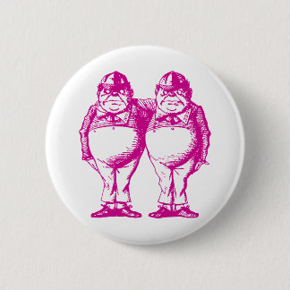 Tweedle Dee en Tweedle Dum Inked Pink Ronde Button 5,7 Cm