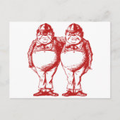 Tweedle Dee en Tweedle Dum Inked Red Briefkaart (Voorkant)