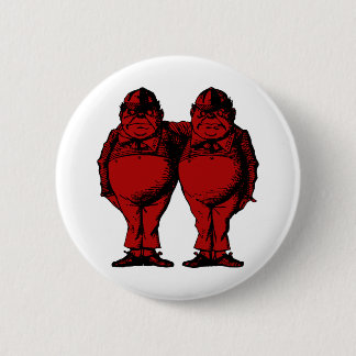 Tweedle Dee en Tweedle Dum Inked Red Fill Ronde Button 5,7 Cm