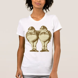 Tweedle Dee en Tweedle Dum Inked Sepia T-shirt