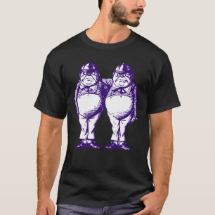 Tweedle Dee en Tweedle Dum Inkt Paars T-shirt