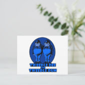 Tweedle Dee en Tweedle Dum Logo Blue Briefkaart (Staand voorkant)