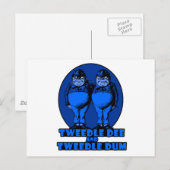 Tweedle Dee en Tweedle Dum Logo Blue Briefkaart (Voorkant / Achterkant)