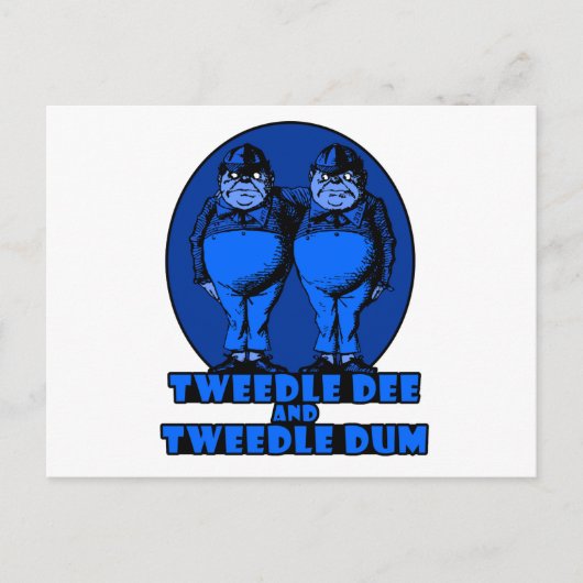 Tweedle Dee en Tweedle Dum Logo Blue Briefkaart (Voorkant)