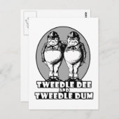 Tweedle Dee en Tweedle Dum Logo Briefkaart (Voorkant / Achterkant)