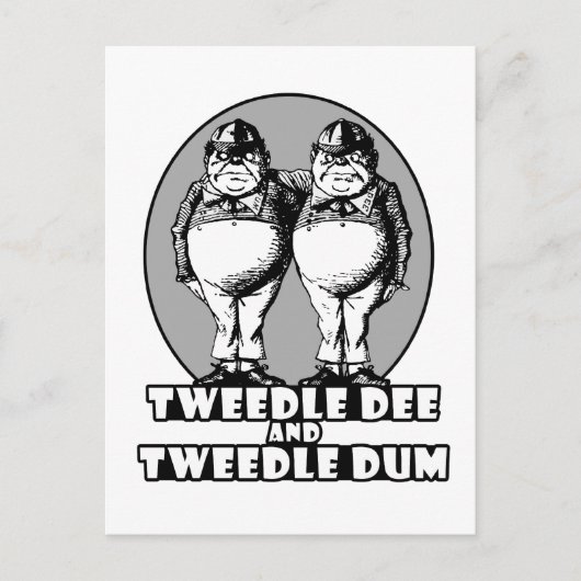 Tweedle Dee en Tweedle Dum Logo Briefkaart (Voorkant)