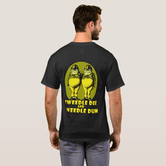 Tweedle Dee en Tweedle Dum Logo Yellow T-shirt (Achterkant volledig)