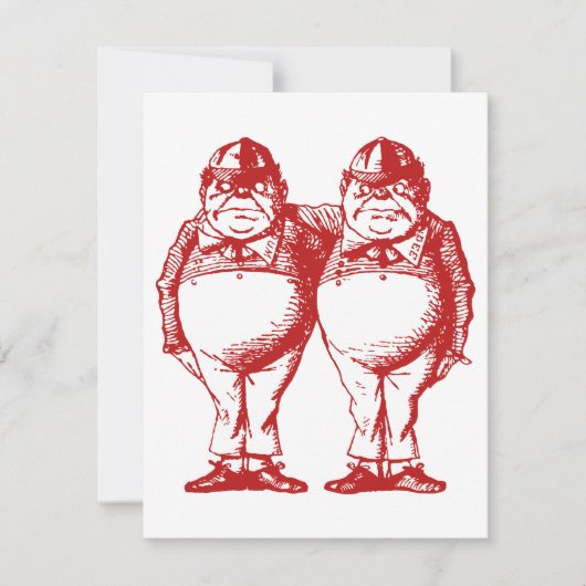 Tweedle Dee en Tweedle Dum Red Prom Bid Kaart (Voorkant)