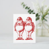Tweedle Dee en Tweedle Dum Red Prom Bid Kaart (Staand voorkant)