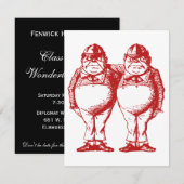 Tweedle Dee en Tweedle Dum Red Prom Bid Kaart (Voorkant / Achterkant)