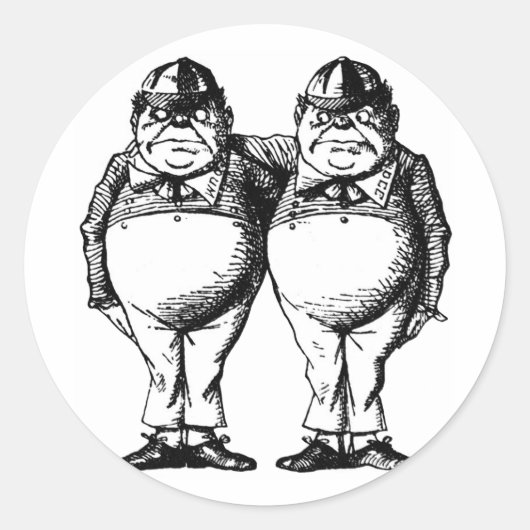 Tweedle Dee en Tweedle Dum Ronde Sticker (Voorkant)