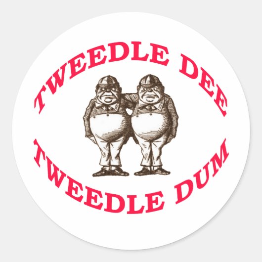 Tweedle Dee & Tweedle Dum Ronde Sticker (Voorkant)