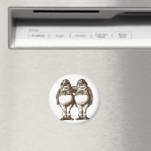 Tweedle Dee & Tweedle Dum Sepia Magneet (Insitu (Vaatwasser))