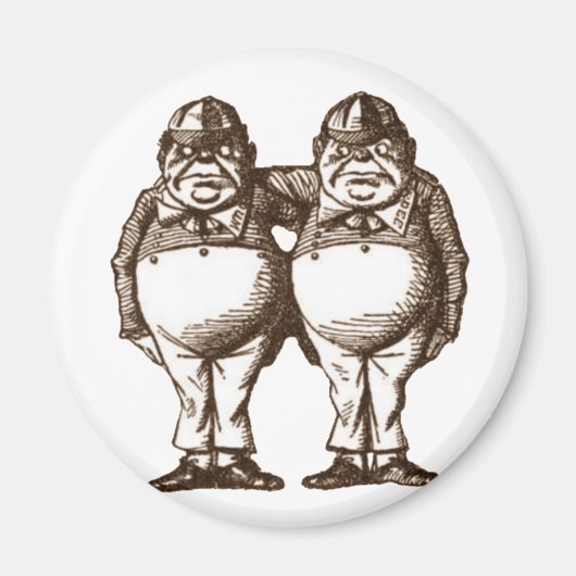 Tweedle Dee & Tweedle Dum Sepia Magneet (Voorkant)