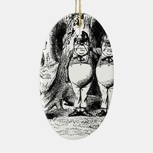 Tweedle Dum en Tweedle Dee Keramisch Ornament (Rechts)