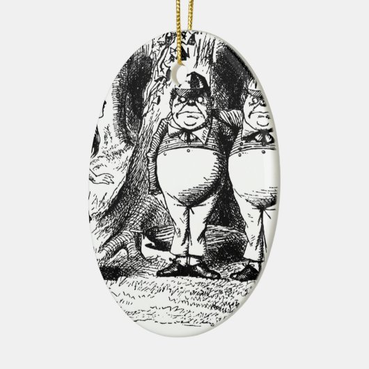 Tweedle Dum en Tweedle Dee Keramisch Ornament (Links)