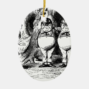 Tweedle Dum en Tweedle Dee Keramisch Ornament