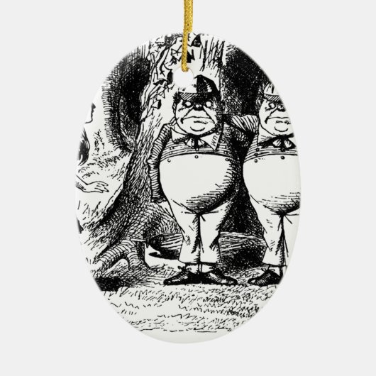Tweedle Dum en Tweedle Dee Keramisch Ornament (Voorkant)