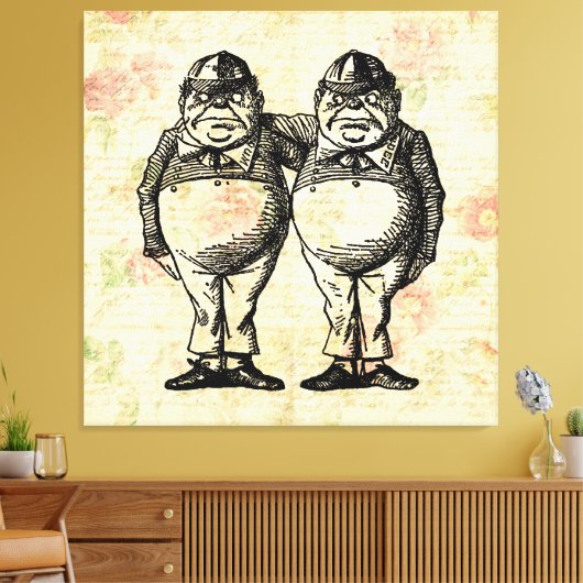 Tweedledee en Tweedledum Alice in Wonderland Canvas Afdruk (Insitu (Woonkamer))