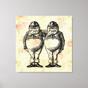 Tweedledee en Tweedledum Alice in Wonderland Canvas Afdruk