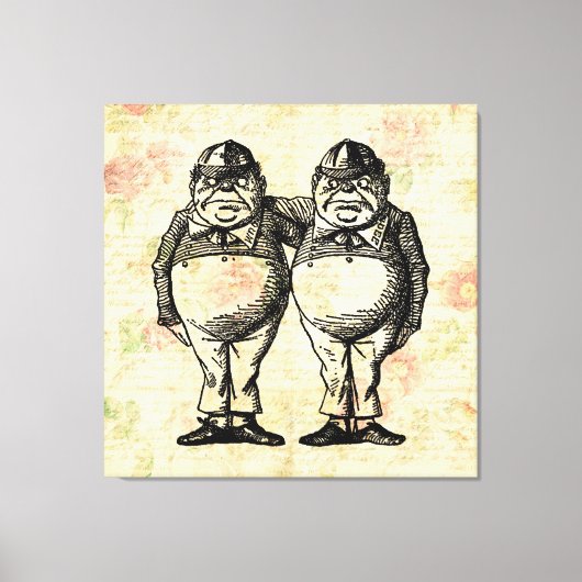 Tweedledee en Tweedledum Alice in Wonderland Canvas Afdruk (Voorkant)