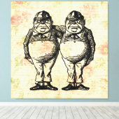 Tweedledee en Tweedledum Alice in Wonderland Canvas Afdruk (Insitu (Houten vloer))
