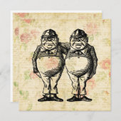 Tweedledee en Tweedledum Alice in Wonderland Feestdagenkaart (Voorkant / Achterkant)