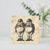 Tweedledee en Tweedledum Alice in Wonderland Feestdagenkaart (Staand voorkant)