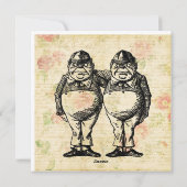 Tweedledee en Tweedledum Alice in Wonderland Feestdagenkaart (Achterkant)