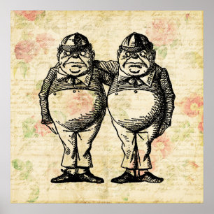 Tweedledee en Tweedledum Alice in Wonderland Poster