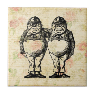 Tweedledee en Tweedledum Alice in Wonderland Tegeltje