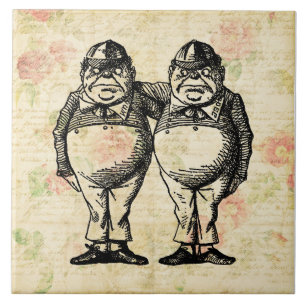 Tweedledee en Tweedledum Alice in Wonderland Tegeltje