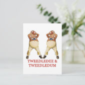 TWEEDLEDEE EN TWEEDLEDUM IN WONDERLAND BRIEFKAART (Staand voorkant)
