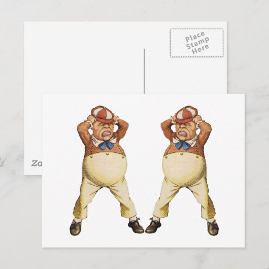 TWEEDLEDEE EN TWEEDLEDUM IN WONDERLAND BRIEFKAART (Voorkant / Achterkant)