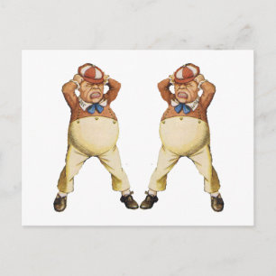 TWEEDLEDEE EN TWEEDLEDUM IN WONDERLAND BRIEFKAART