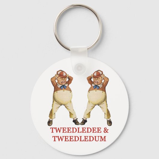 TWEEDLEDEE EN TWEEDLEDUM IN WONDERLAND SLEUTELHANGER (Voorkant)