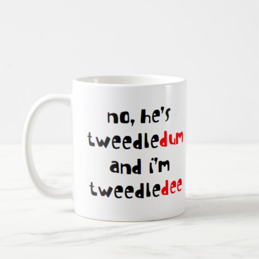 tweedledee en tweedledum koffiemok (Links)