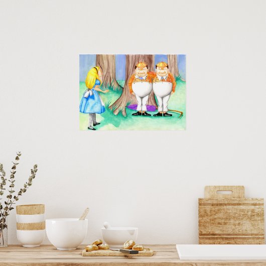 Tweedledee en Tweedledum Poster (Keuken)