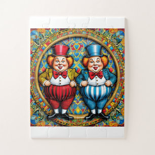 Tweedlédum en Tweedldee van Alice in Wonderland Legpuzzel