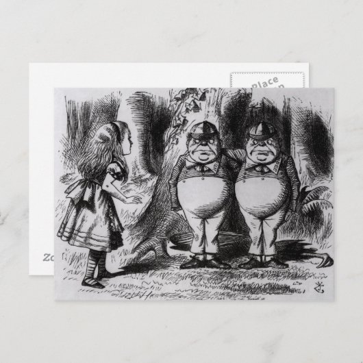 Tweedledum en Tweedledee Briefkaart (Voorkant / Achterkant)