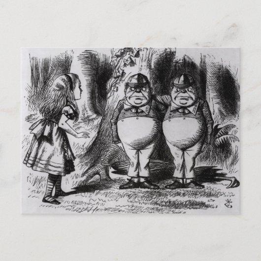Tweedledum en Tweedledee Briefkaart (Voorkant)