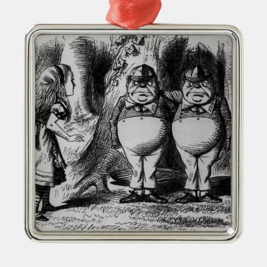 Tweedledum en Tweedledee Metalen Ornament (Voorkant)