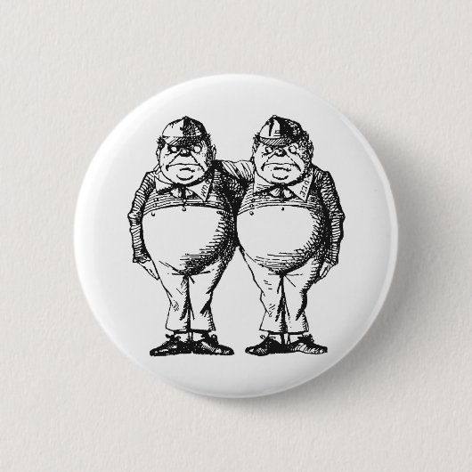 Tweedledum en Tweedledee Ronde Button 5,7 Cm (Voorkant)