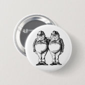 Tweedledum en Tweedledee Ronde Button 5,7 Cm (Voorkant /achterkant)